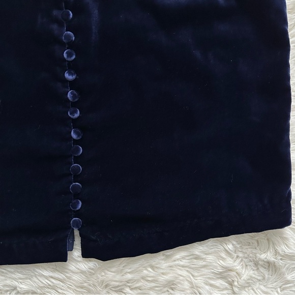 Madewell Tank Top Velvet Button-Down Cami Blue 2 - Picture 7 of 11